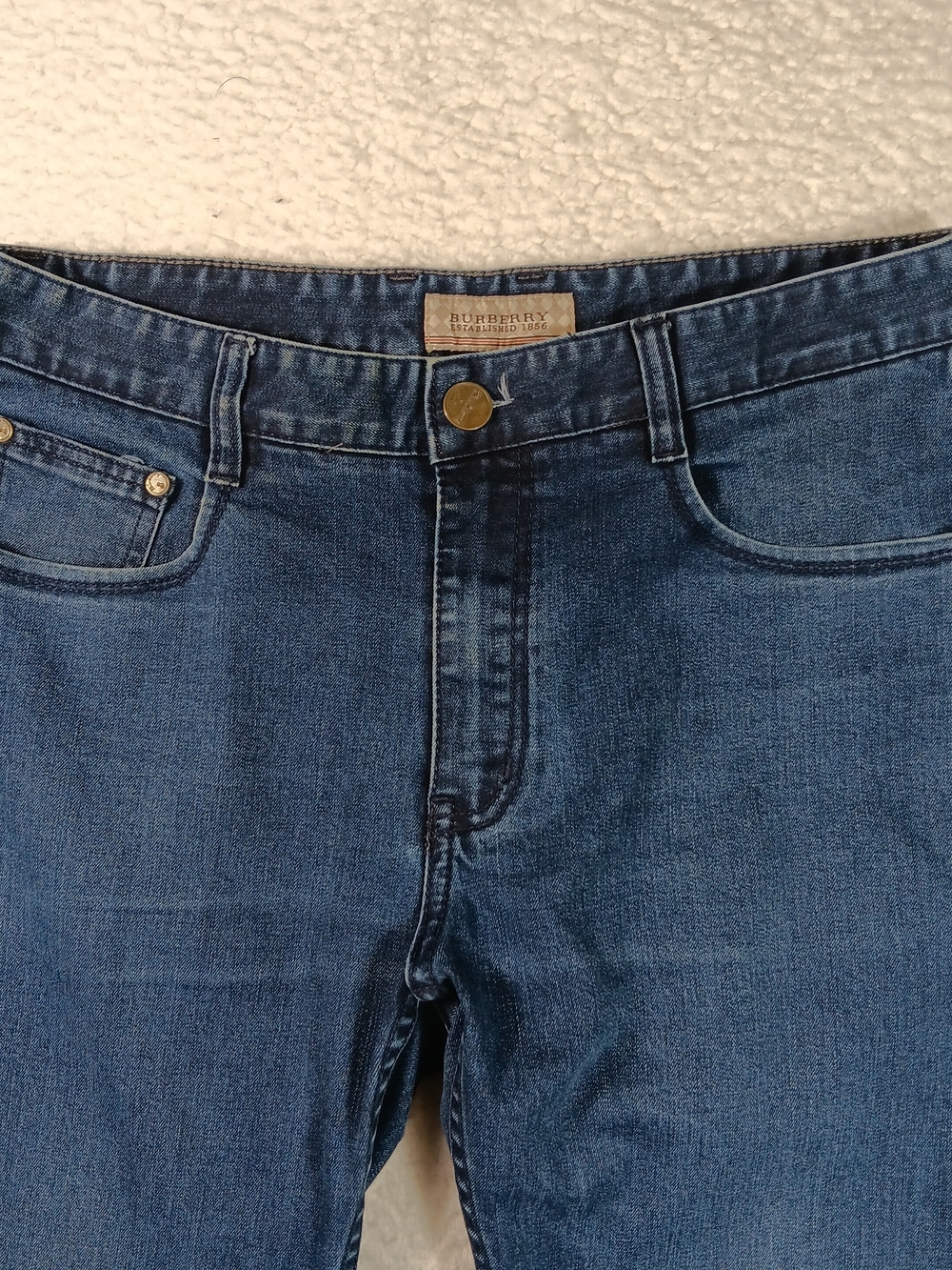 Burberry Jeans Mens 32x27 Blue Denim Slim Fit Dark Wash Stretch Designer Bloke - Picture 5 of 15